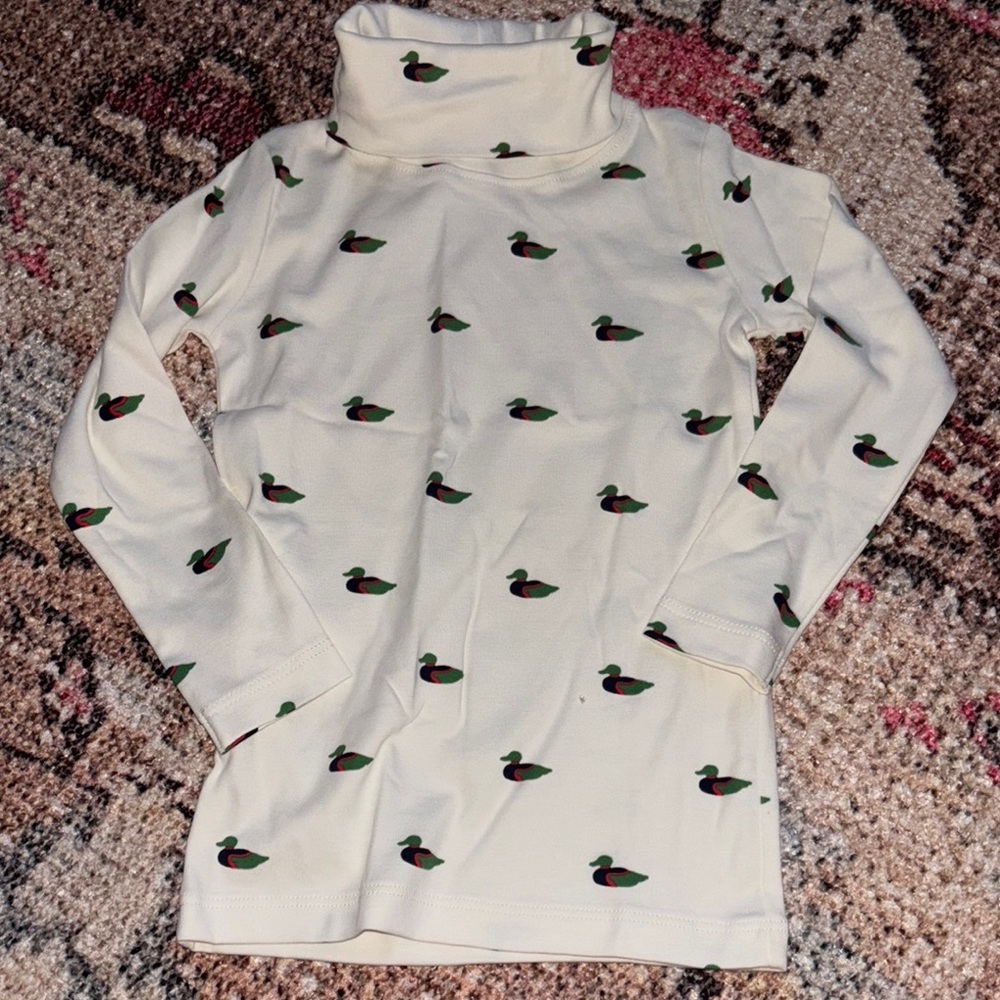 The Beaufort Bonnet Company Cream and Green Long Sleeve Tee with Bird Print